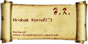Hrobak Kornél névjegykártya