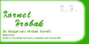 kornel hrobak business card